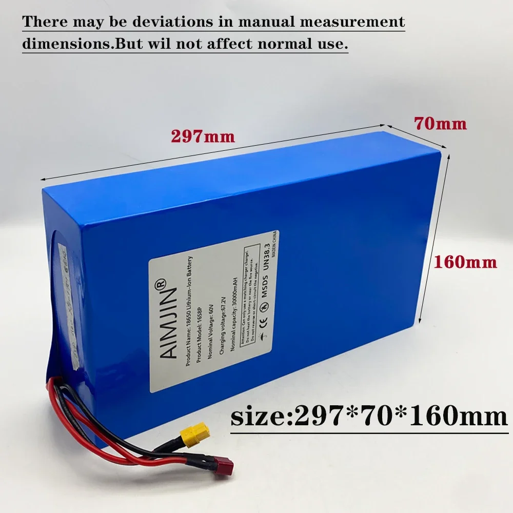 Batterie lithium haute puissan - 60V 30Ah Electric Scooter Battery avis et prix