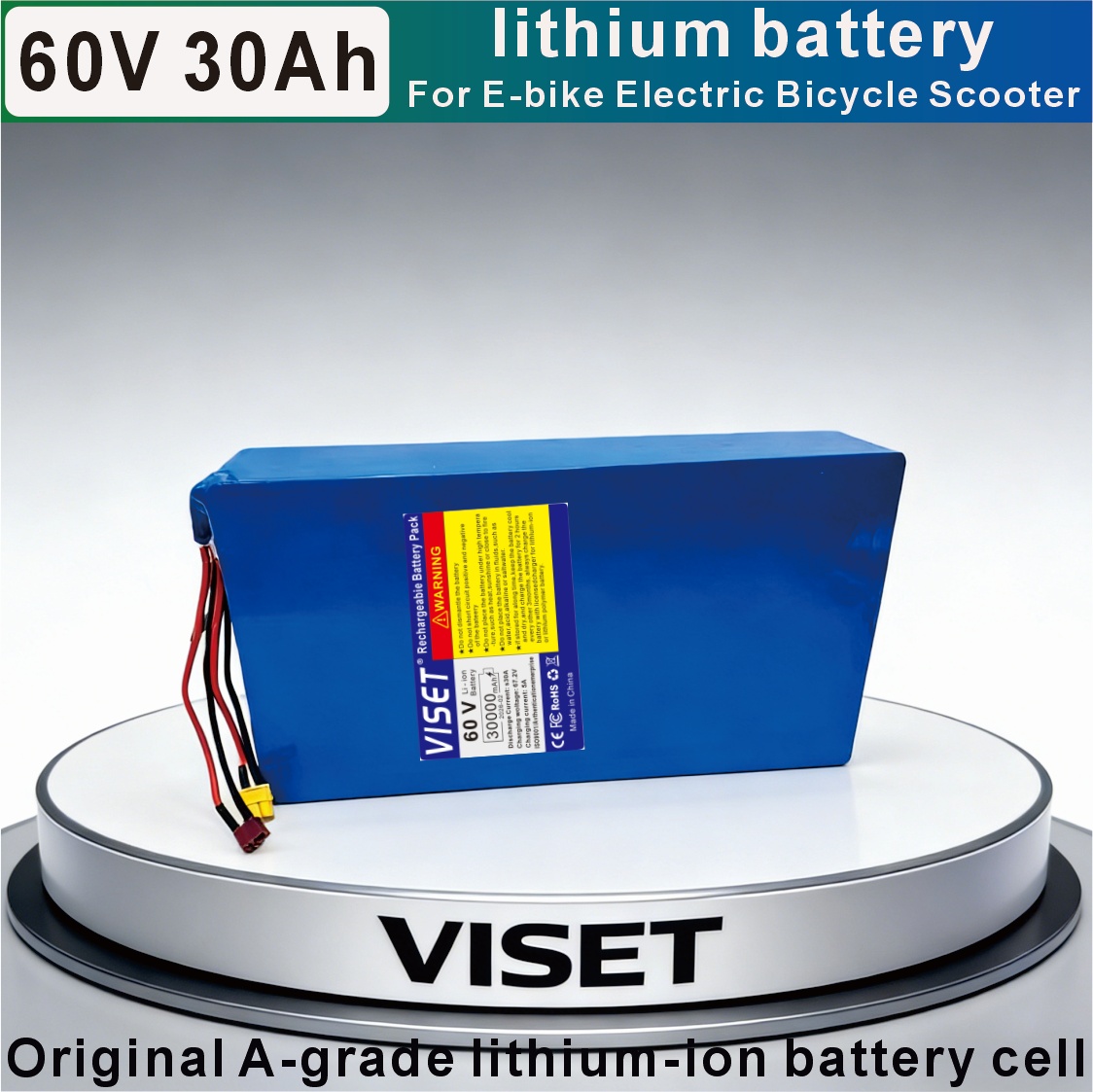 Batterie de vélo/moto VISET 60 - 60V 30Ah Electric Scooter Battery avis et prix