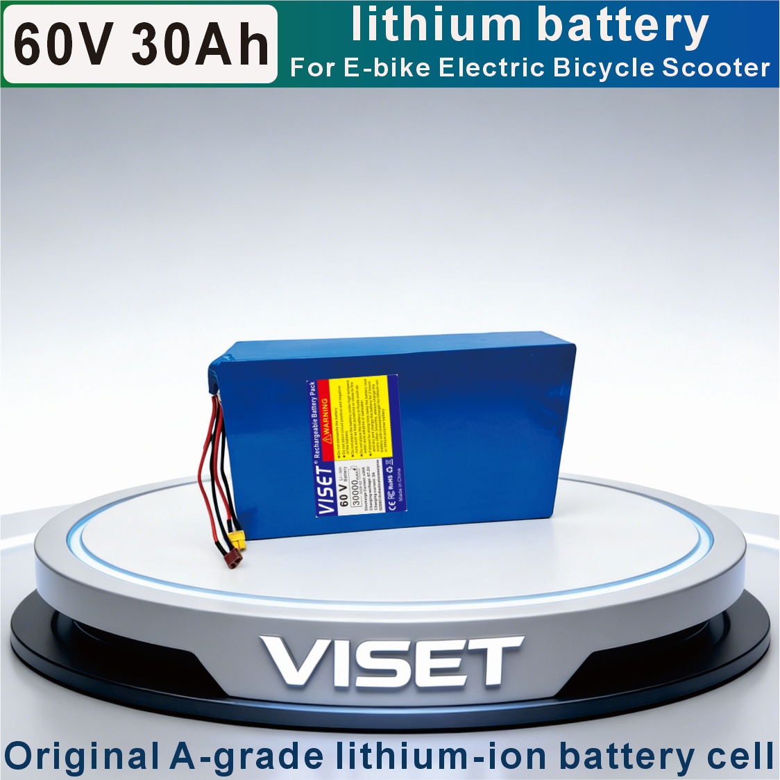 Batterie de vélo/moto VISET 60 - 60V 30Ah Electric Scooter Battery avis et prix