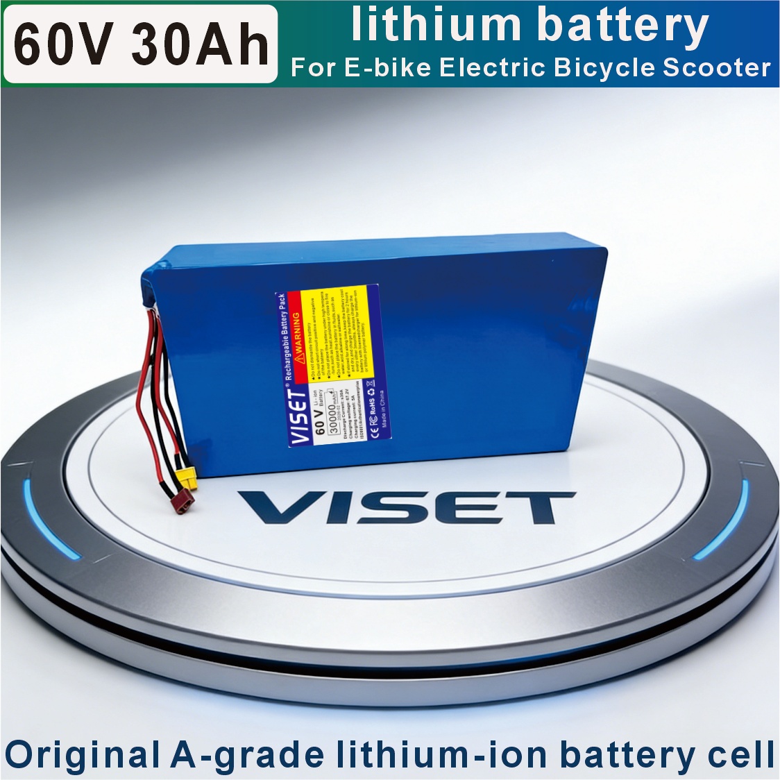 Batterie de vélo/moto VISET 60 - 60V 30Ah Electric Scooter Battery avis et prix